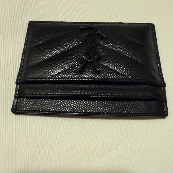 Saint Laurent Black Chevron Card Holder - Picture 2 of 7
